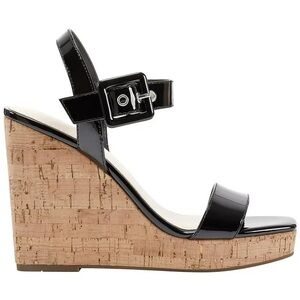 Marc Fisher Womens Lukey Patent Open Toe Wedge Sandals